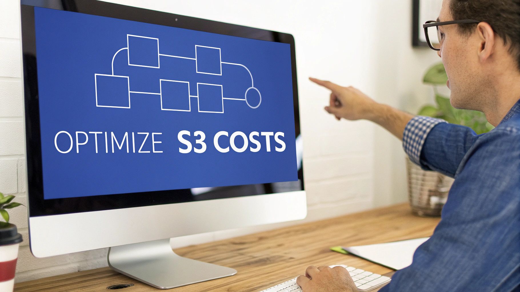 Graph showing a downward trend in costs, symbolizing S3 cost optimization