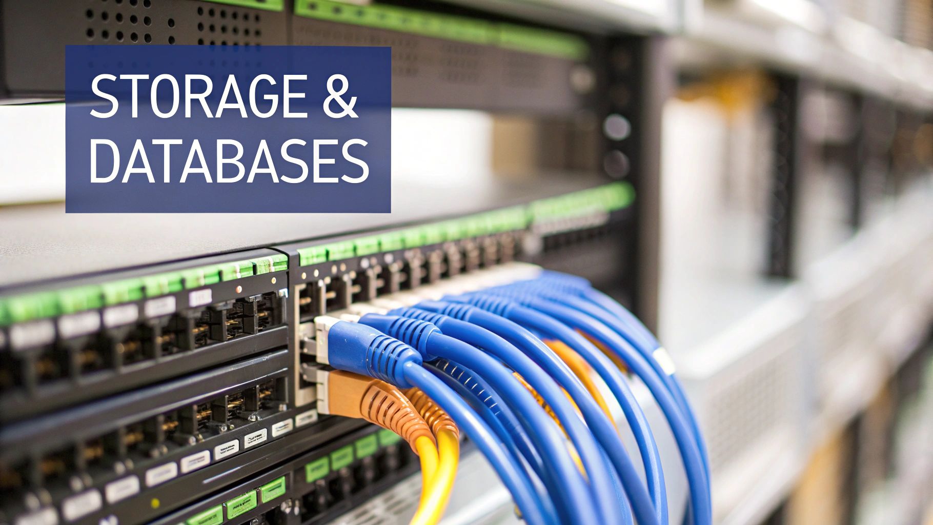 Several database icons connected by network lines, symbolizing various cloud storage options.