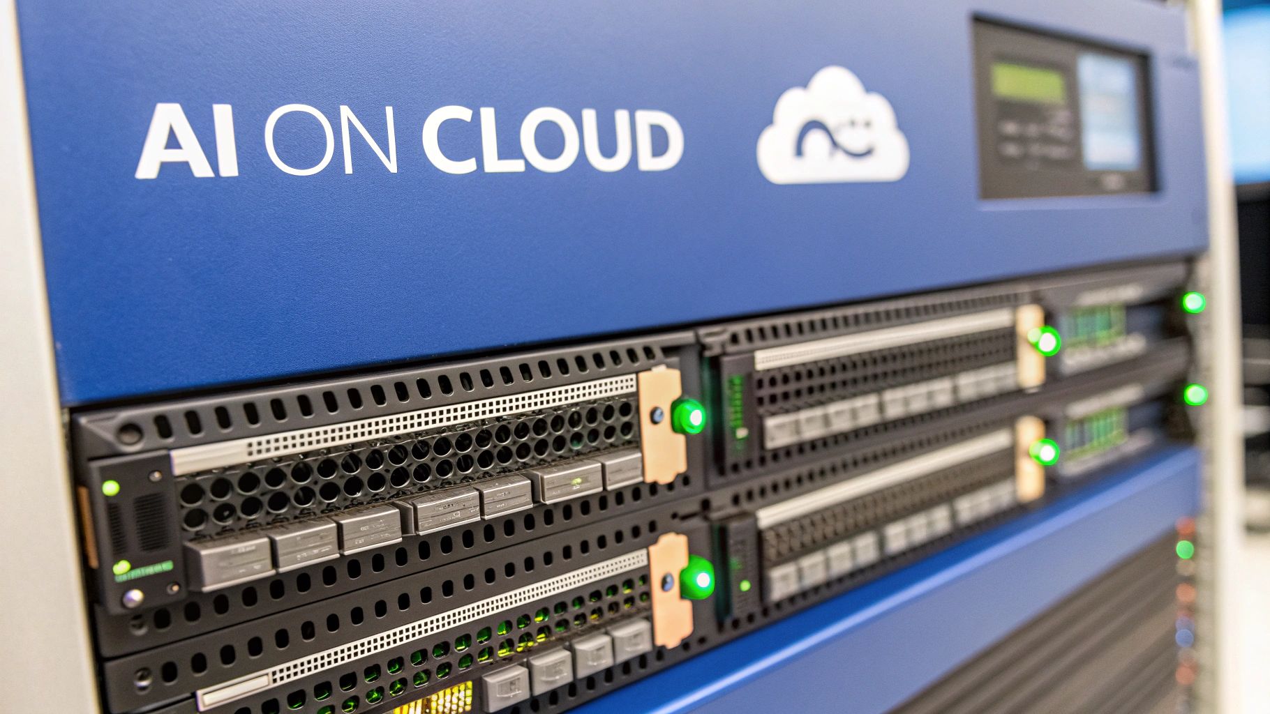 An abstract image showing interconnected nodes representing AI and cloud computing