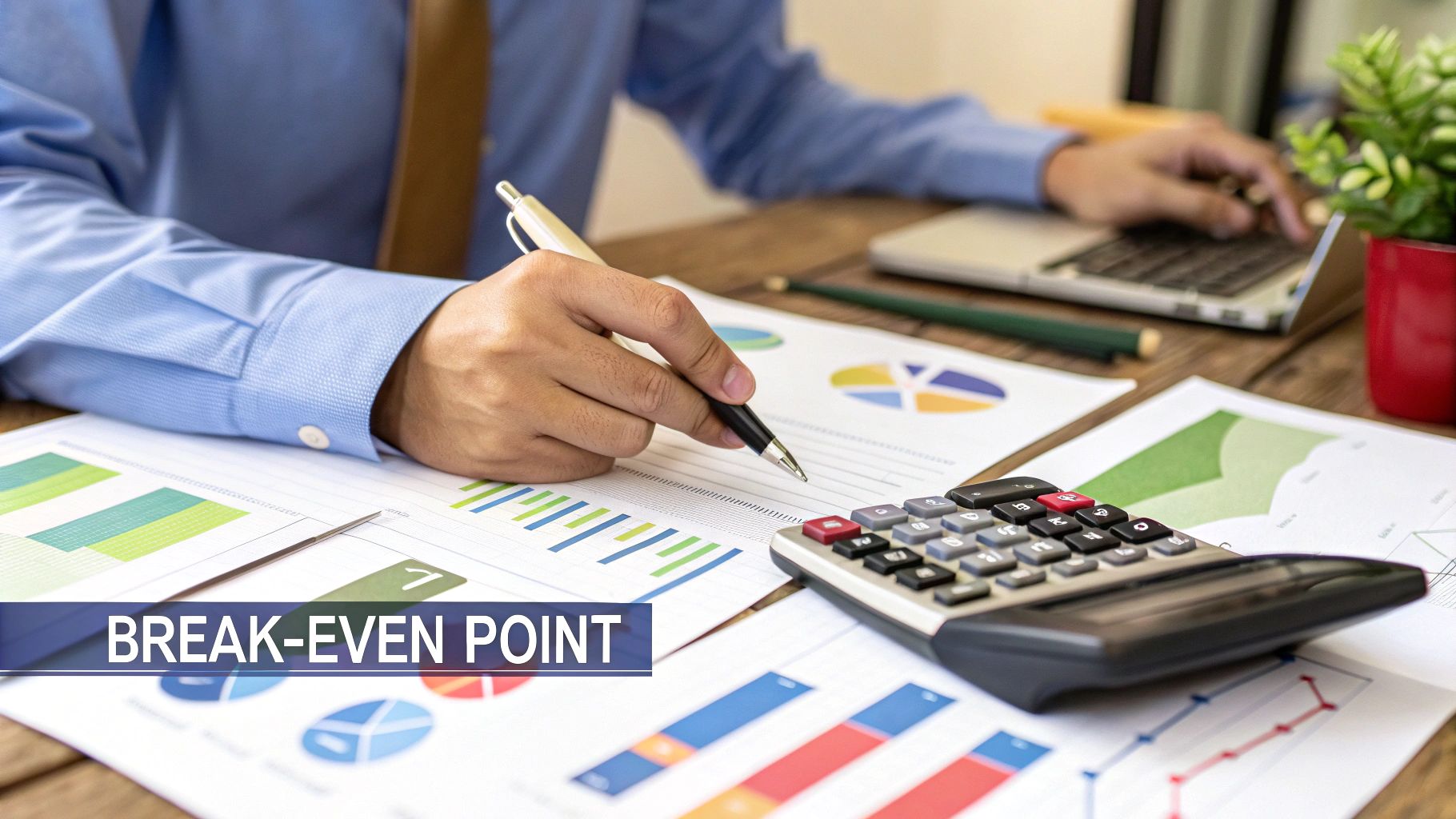 A person making strategic decisions at a whiteboard with cost charts