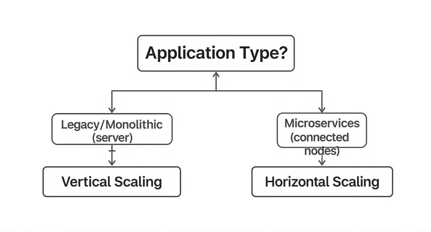 Infographic about horizontal vs vertical scaling