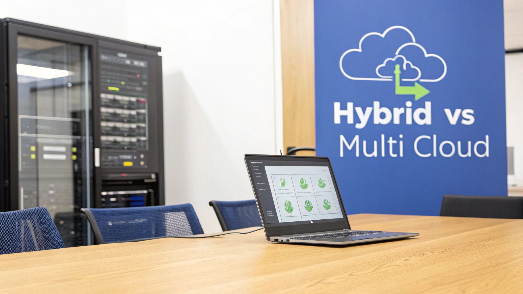 A network diagram showing the difference between hybrid and multi cloud architectures