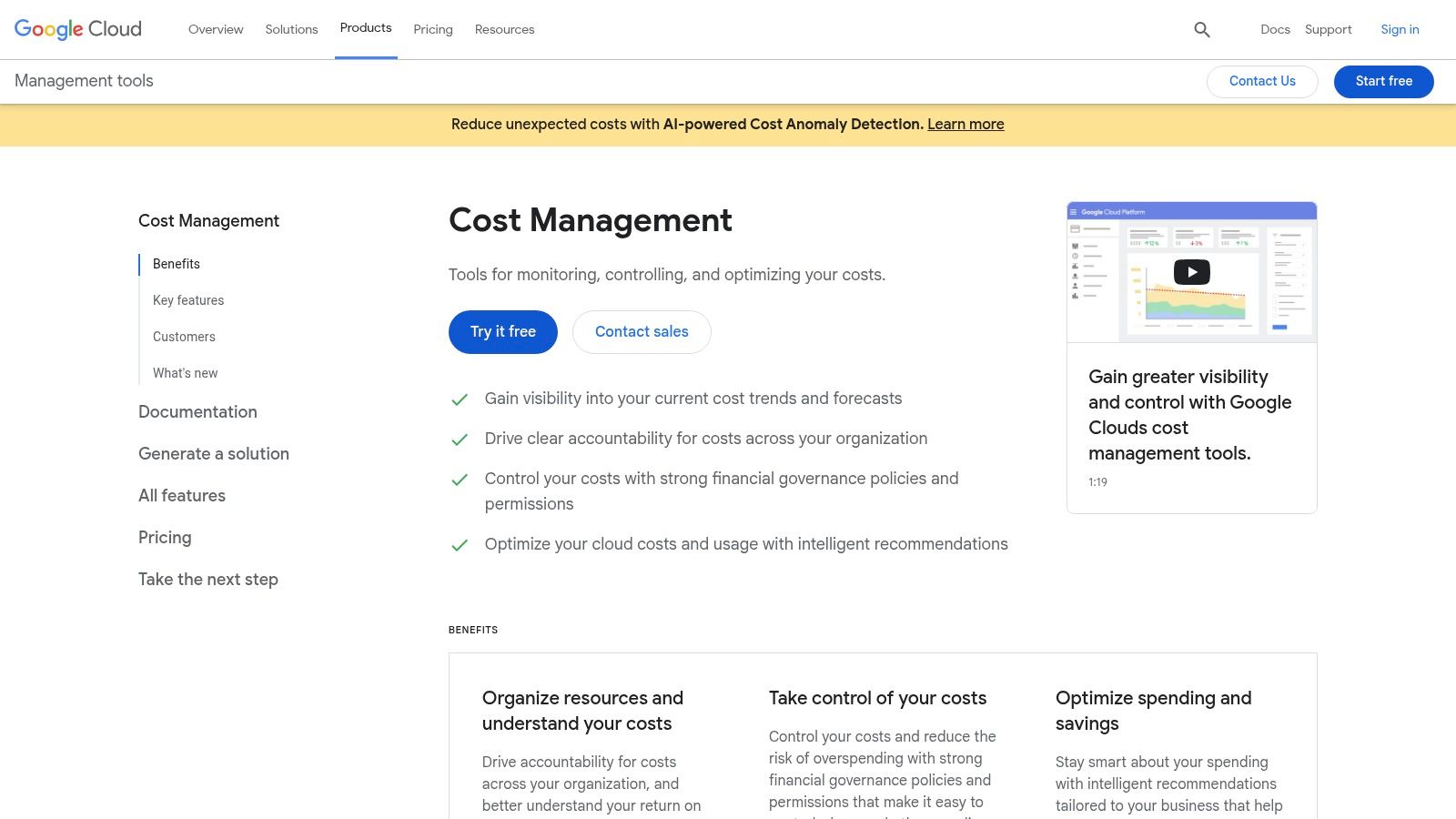 Google Cloud Cost Management