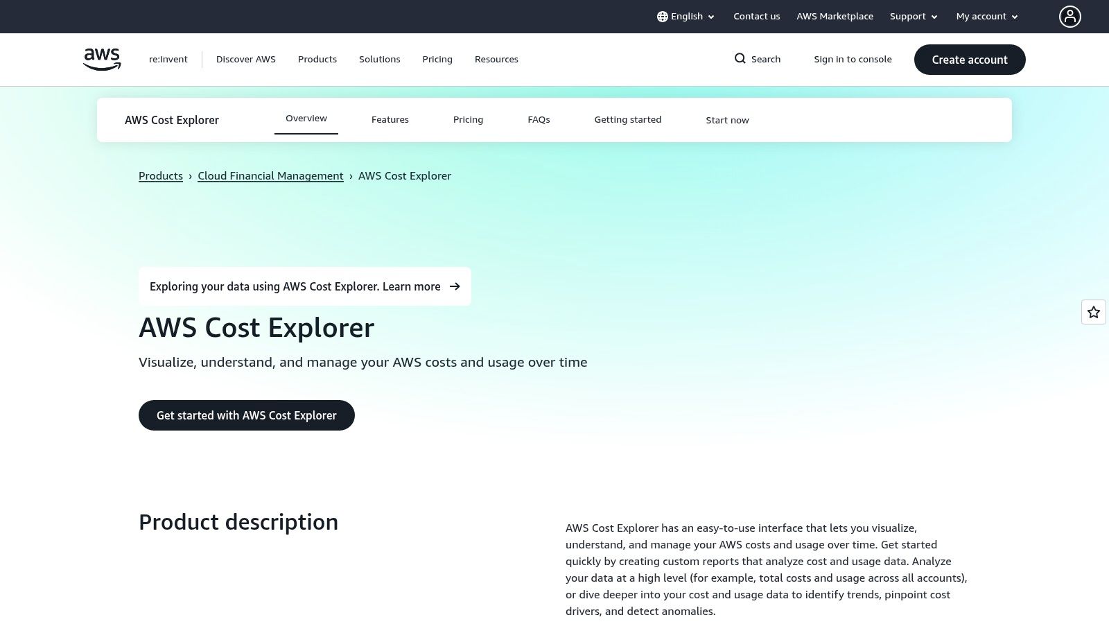 AWS Cost Explorer (AWS Cost Management suite)