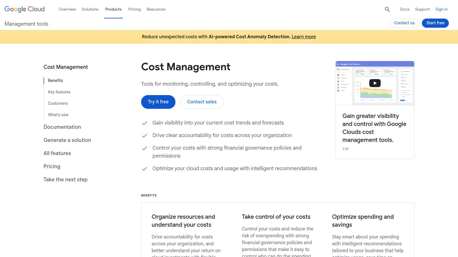 Google Cloud Cost Management