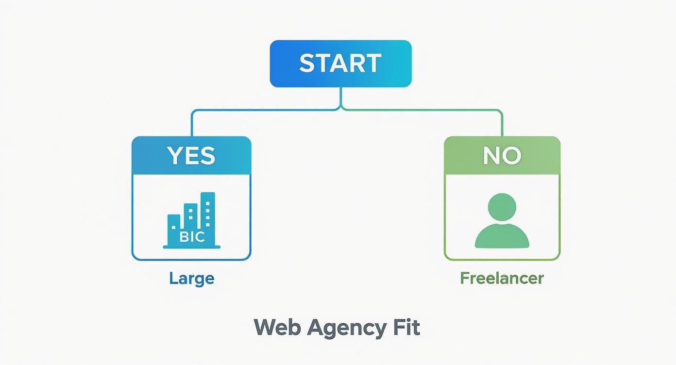 Infographic about how to choose a web design agency