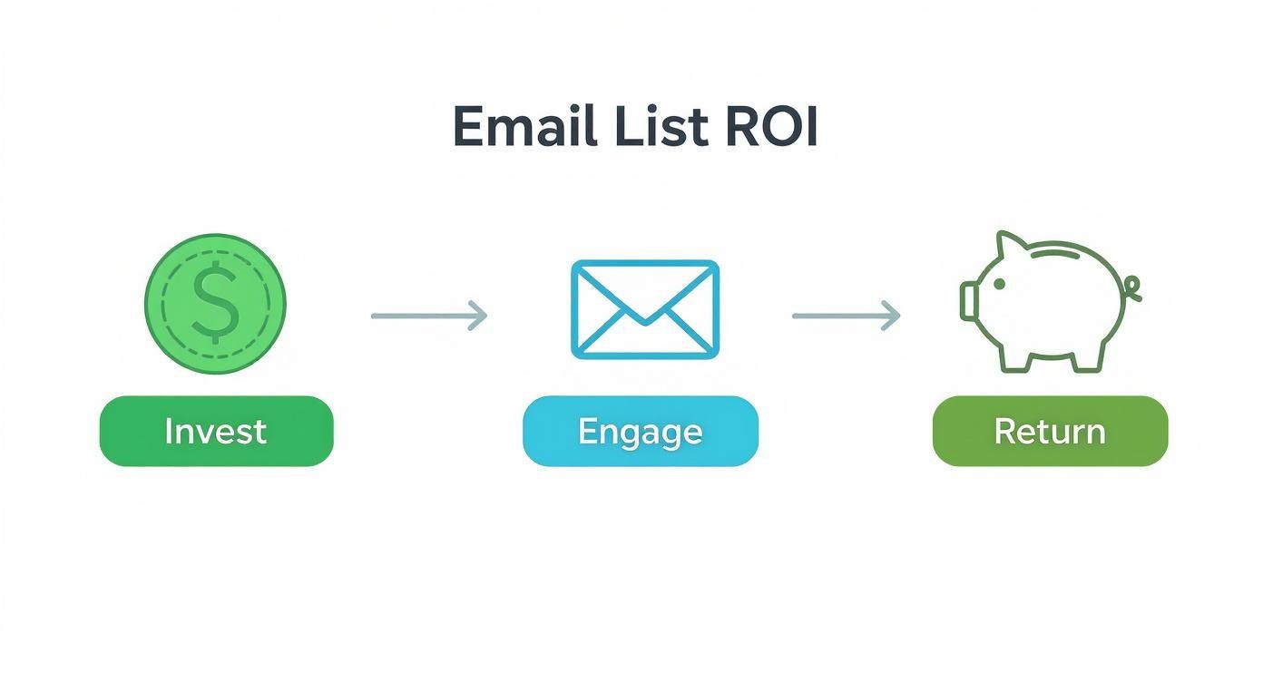 Infographic about how to build an email list