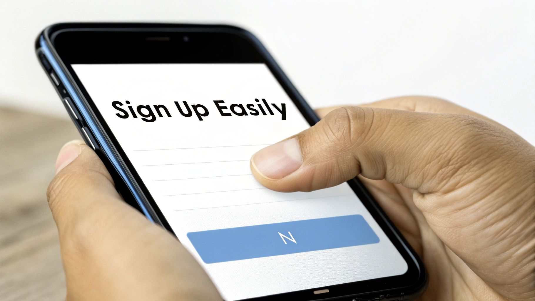 A visually appealing and simple email signup form on a website, demonstrating good design principles.