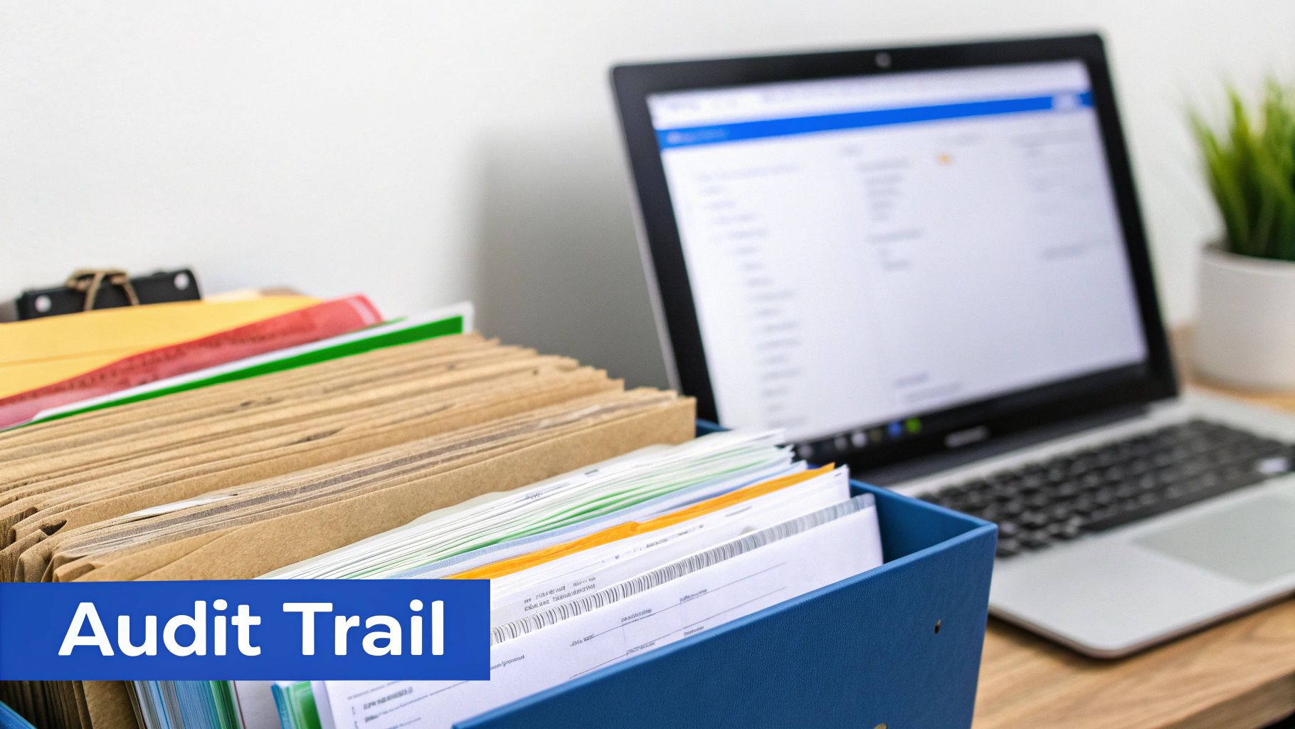 A close-up shot of a person meticulously organizing compliance documents in a file, highlighting the importance of record-keeping in EDD.