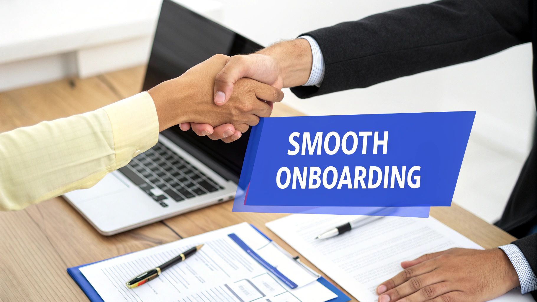 A handshake between a client and an accounting advisor in a modern Hong Kong office