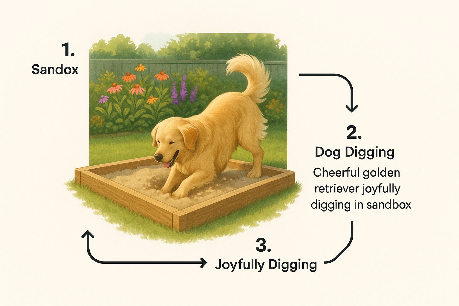 Infographic about how to stop dog digging garden