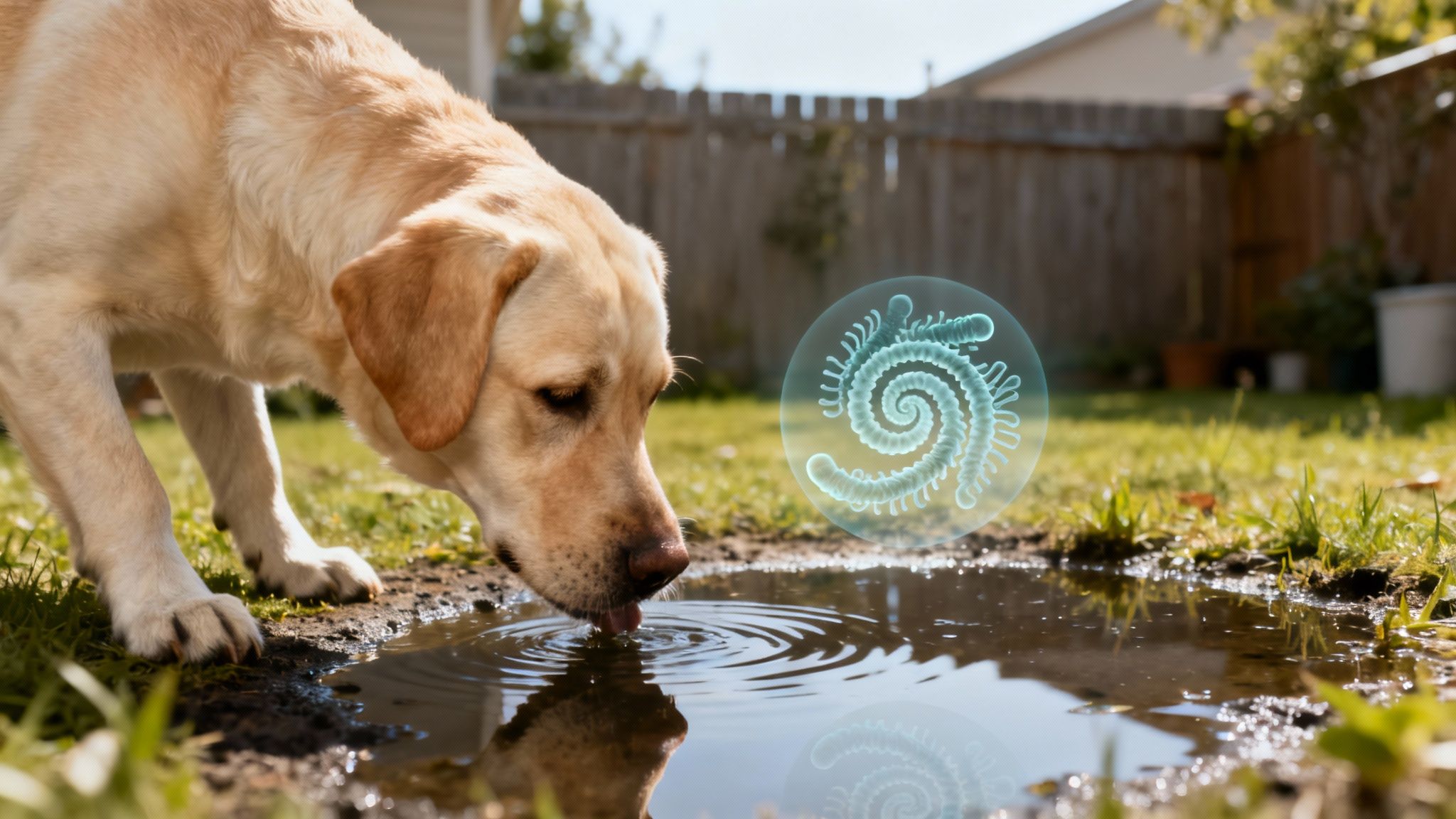 A healthy dog looking attentively at its owner, representing the bond and need for care.