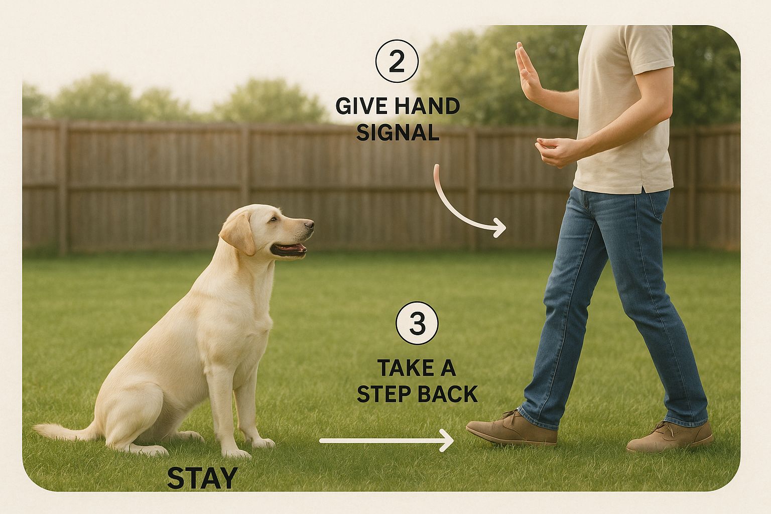 Infographic about how to train your dog to stay