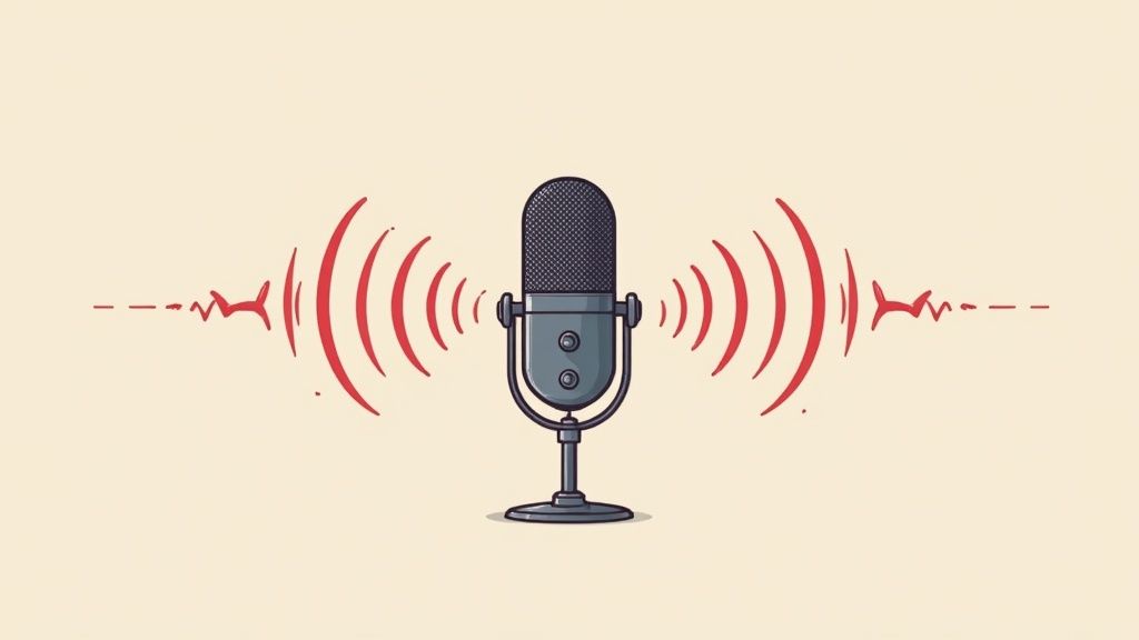 A professional recording studio setup with a microphone, pop filter, and sound-dampening foam, illustrating the environment needed for high-quality IVR voice recordings.