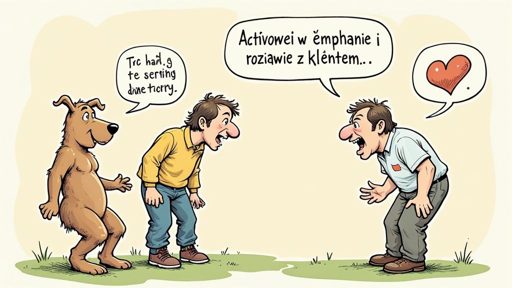 Profesjonalna konsultantka prowadzi rozmowę telefoniczną w biurze, skupiona na rozmówcy