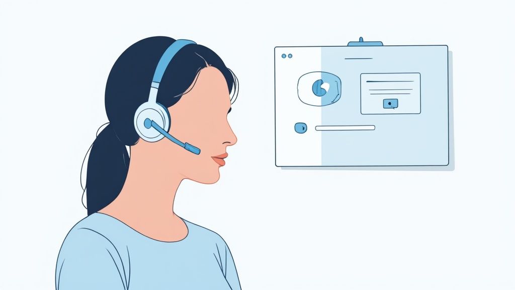 A person is being assisted by an AI bot in their customer service work