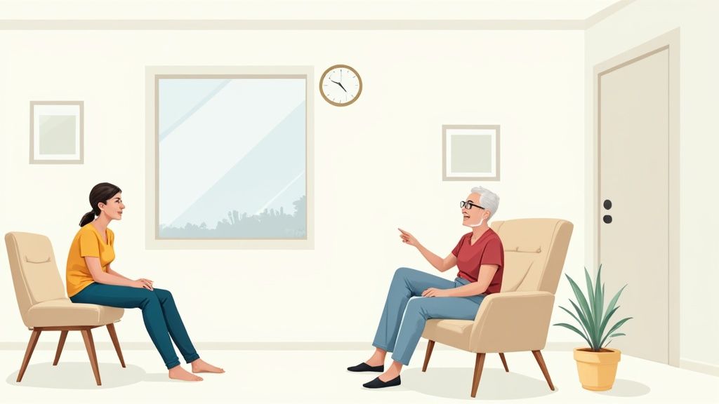 Waiting area in a modern hospital