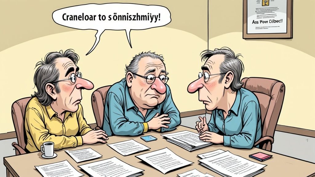 Osoba analizująca dokumenty z zaniepokojeniem, symbolizujące ryzyko