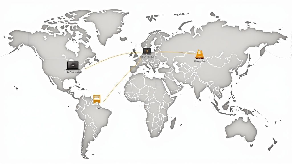 A person working on a laptop with charts and graphs in the background, representing the data-driven nature of EdTech.