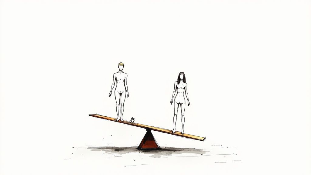 An artistic black and white photo of a person's silhouette, implying the human form without showing explicit details.