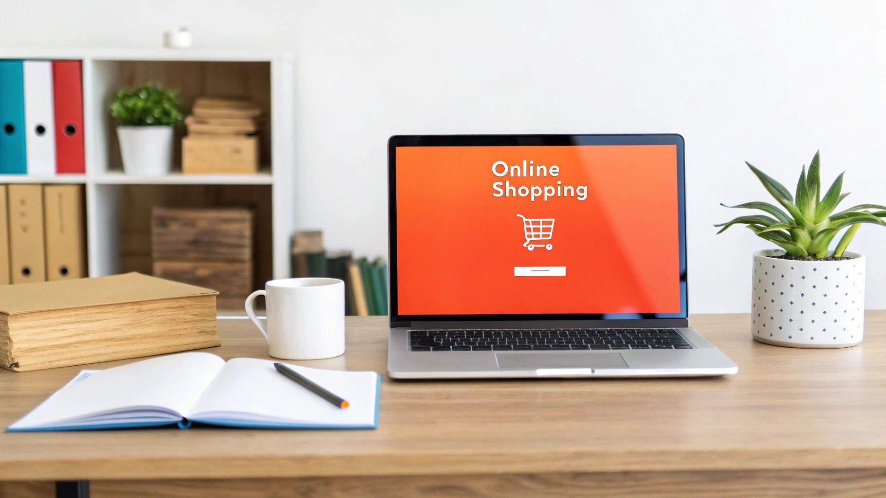 An illustration showing a person shopping on a giant smartphone, with delivery icons and shopping carts around them, representing E-commerce and Online Retail in Nigeria.