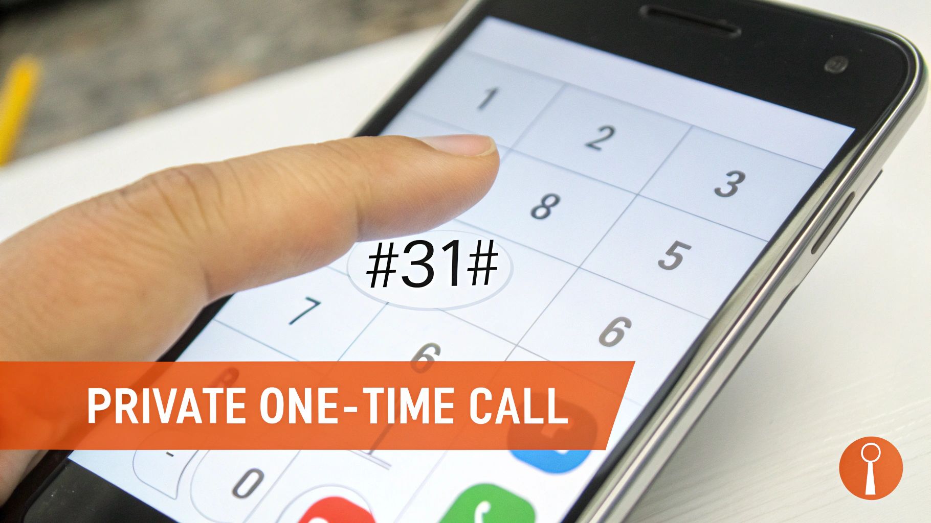 An Android phone's dial pad showing the prefix #31# being dialled before a phone number.