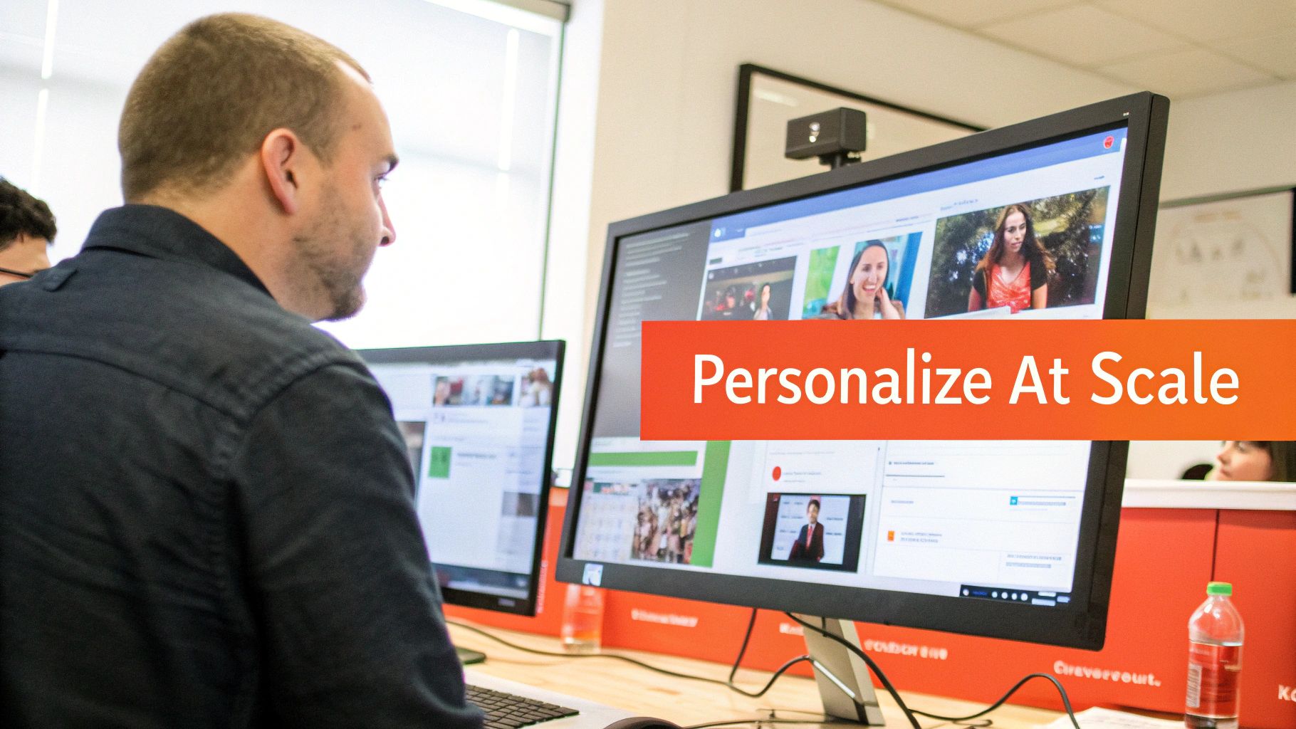 An AI-powered campaign dashboard showing personalized ad variations and their performance metrics.