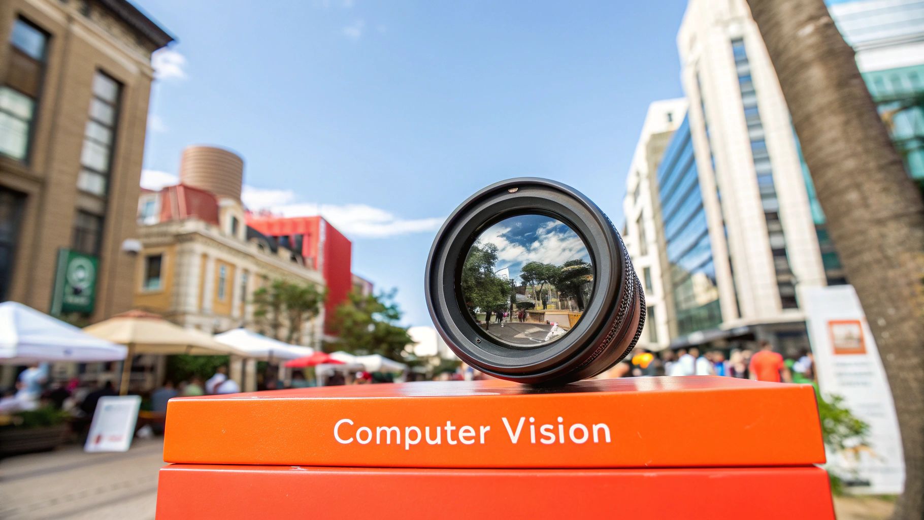 Infographic of a Computer Vision Engineer's profile, showing key skills like deep learning and OpenCV, responsibilities like object detection, and applications in autonomous vehicles and medical imaging.