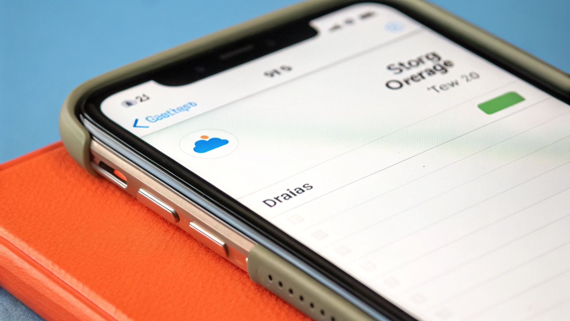Image of the iPhone Storage screen showing a list of apps sorted by size.