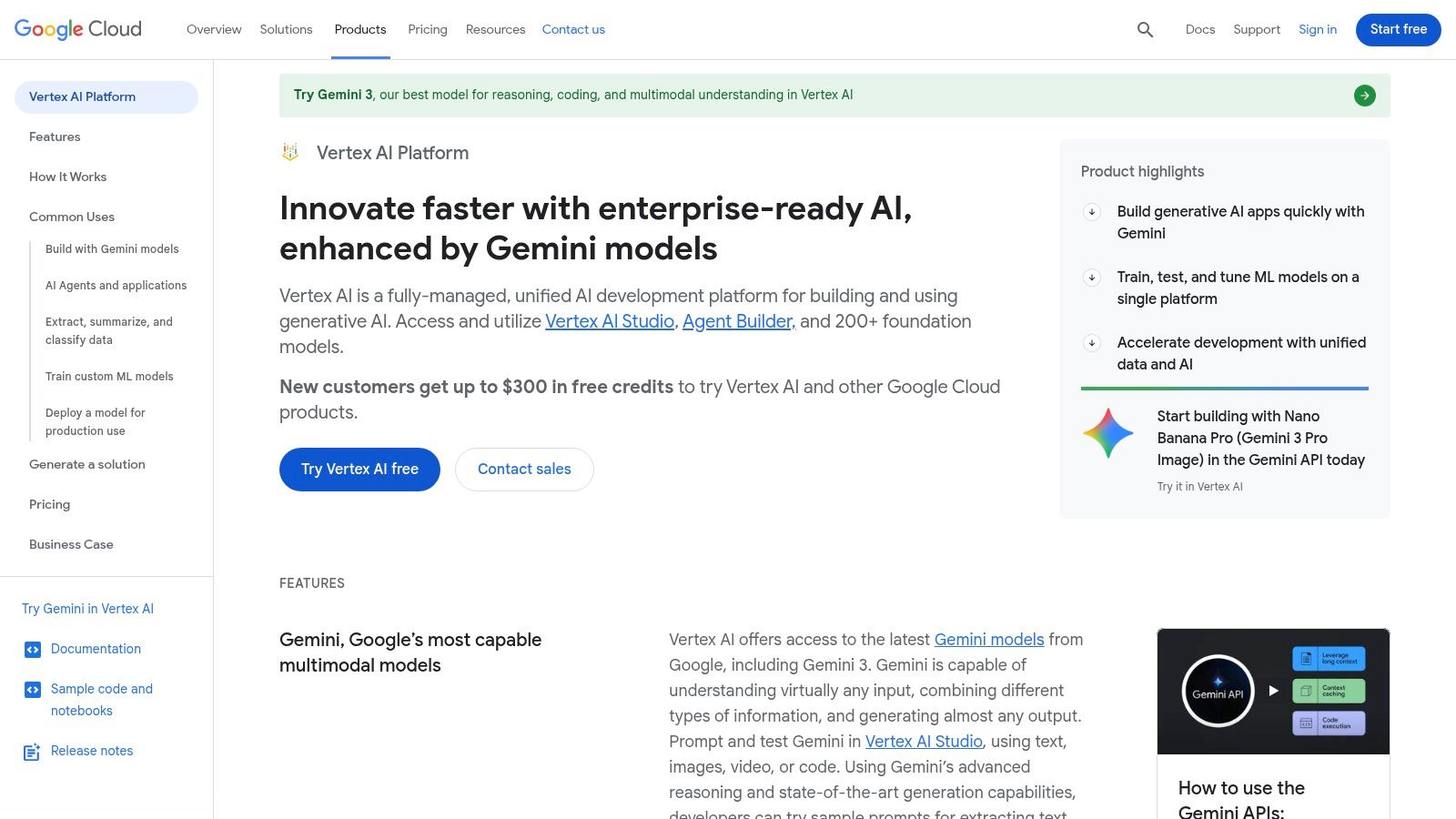 A screenshot of the Google Cloud Vertex AI dashboard, showing options for datasets, models, pipelines, and a workbench. Alt text: Google Cloud Vertex AI main console showcasing its unified interface for managing machine learning workflows.