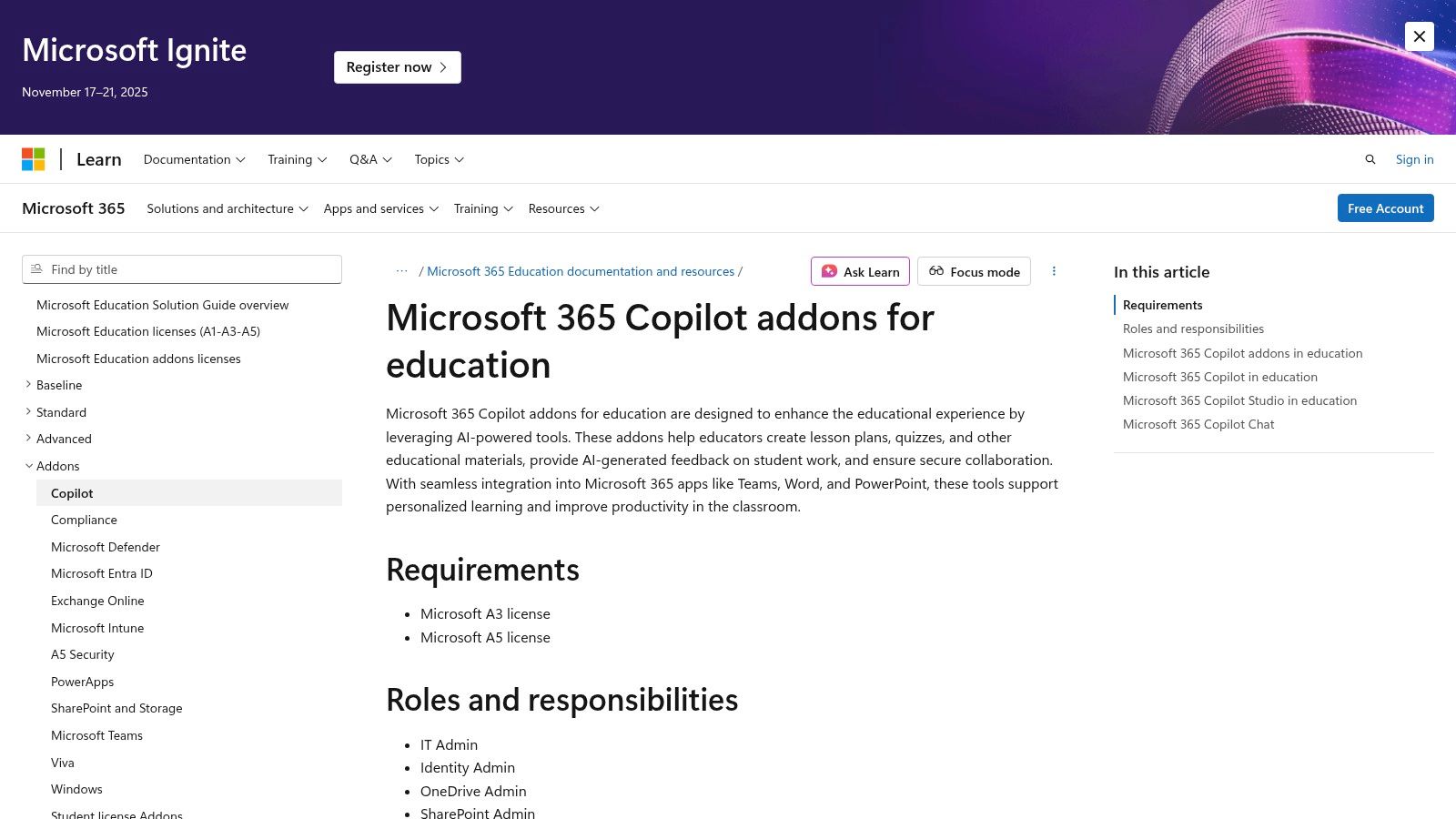 An educator using Microsoft Copilot to generate lesson plan ideas within a Microsoft 365 application.