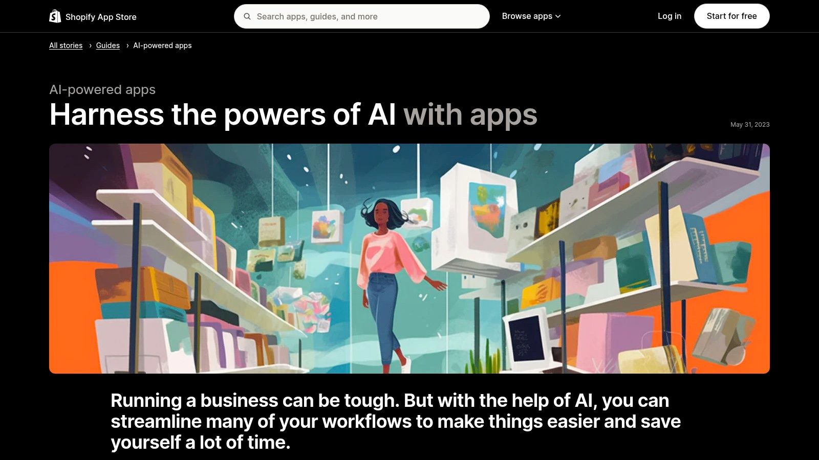 A guide to AI-powered apps on the Shopify App Store