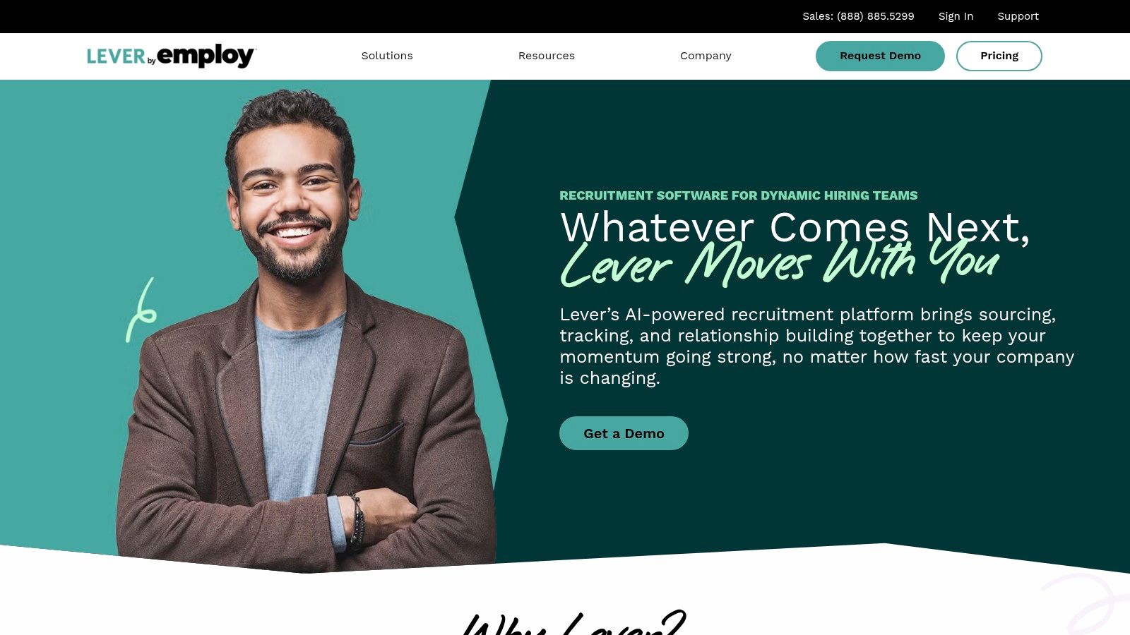 Lever's platform showcasing its unified candidate profiles and analytics dashboards.
