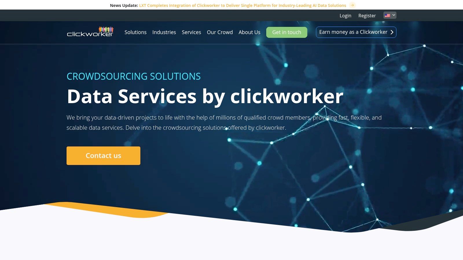 A screenshot of the Clickworker dashboard showing available jobs, user balance, and navigation options.