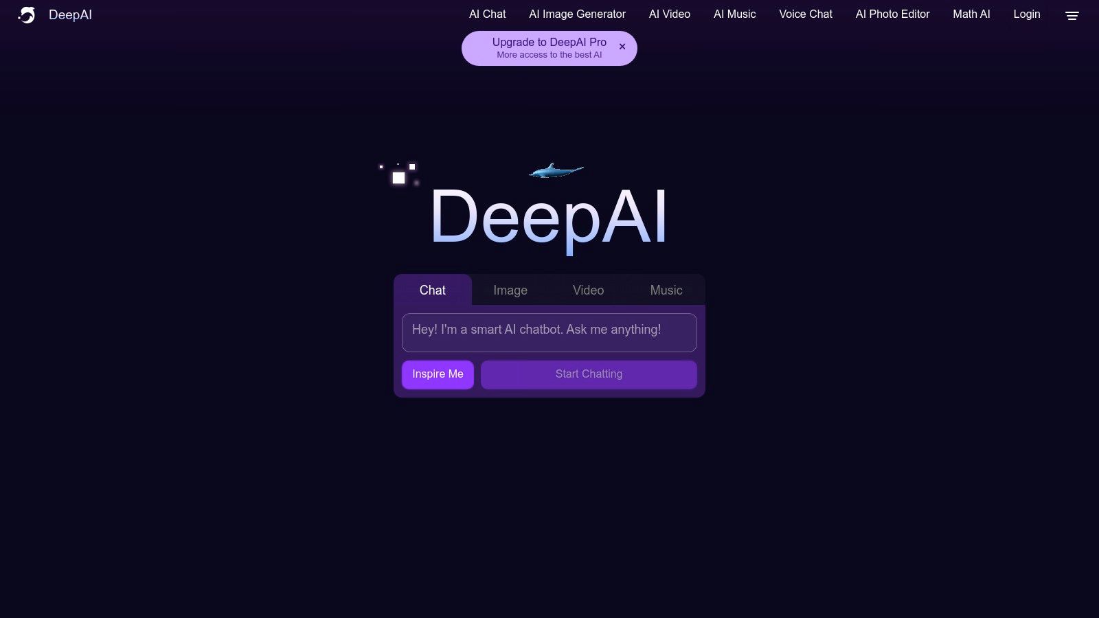 A screenshot of the DeepAI Text to Image interface with a prompt box and an image of a majestic lion in a jungle.