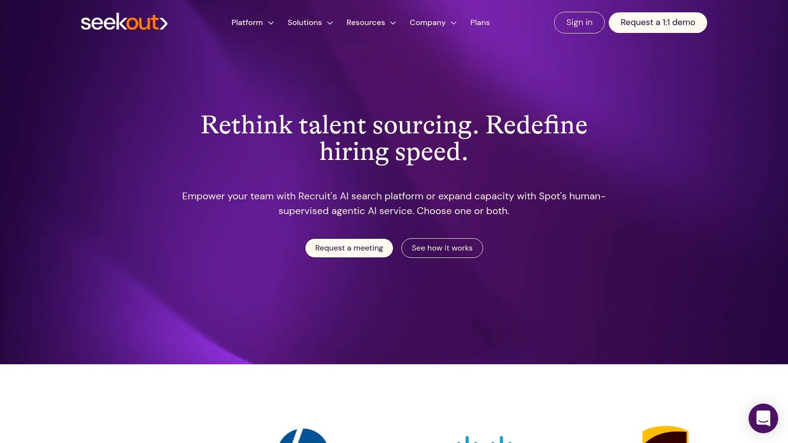 SeekOut's AI-powered talent search and analytics dashboard.