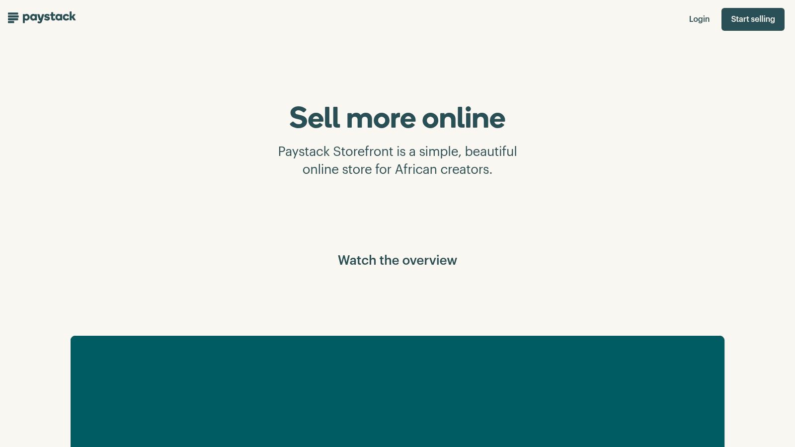 A user browsing a clean and simple Paystack Storefront on a mobile phone, showcasing product images and prices.