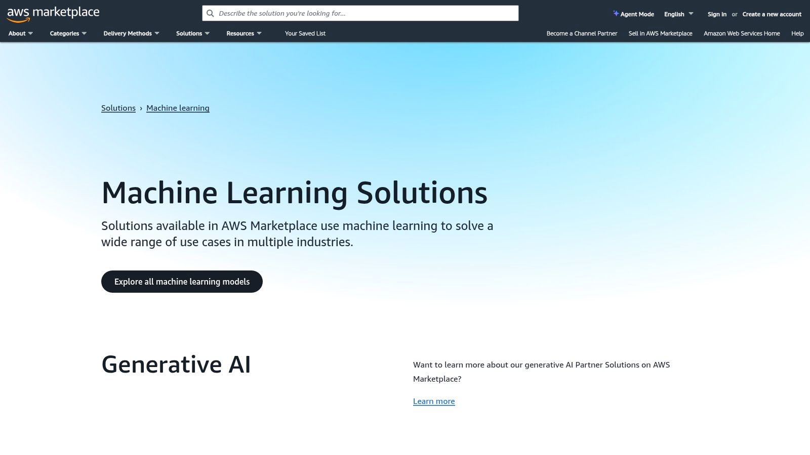AWS Marketplace – Machine Learning and Generative AI