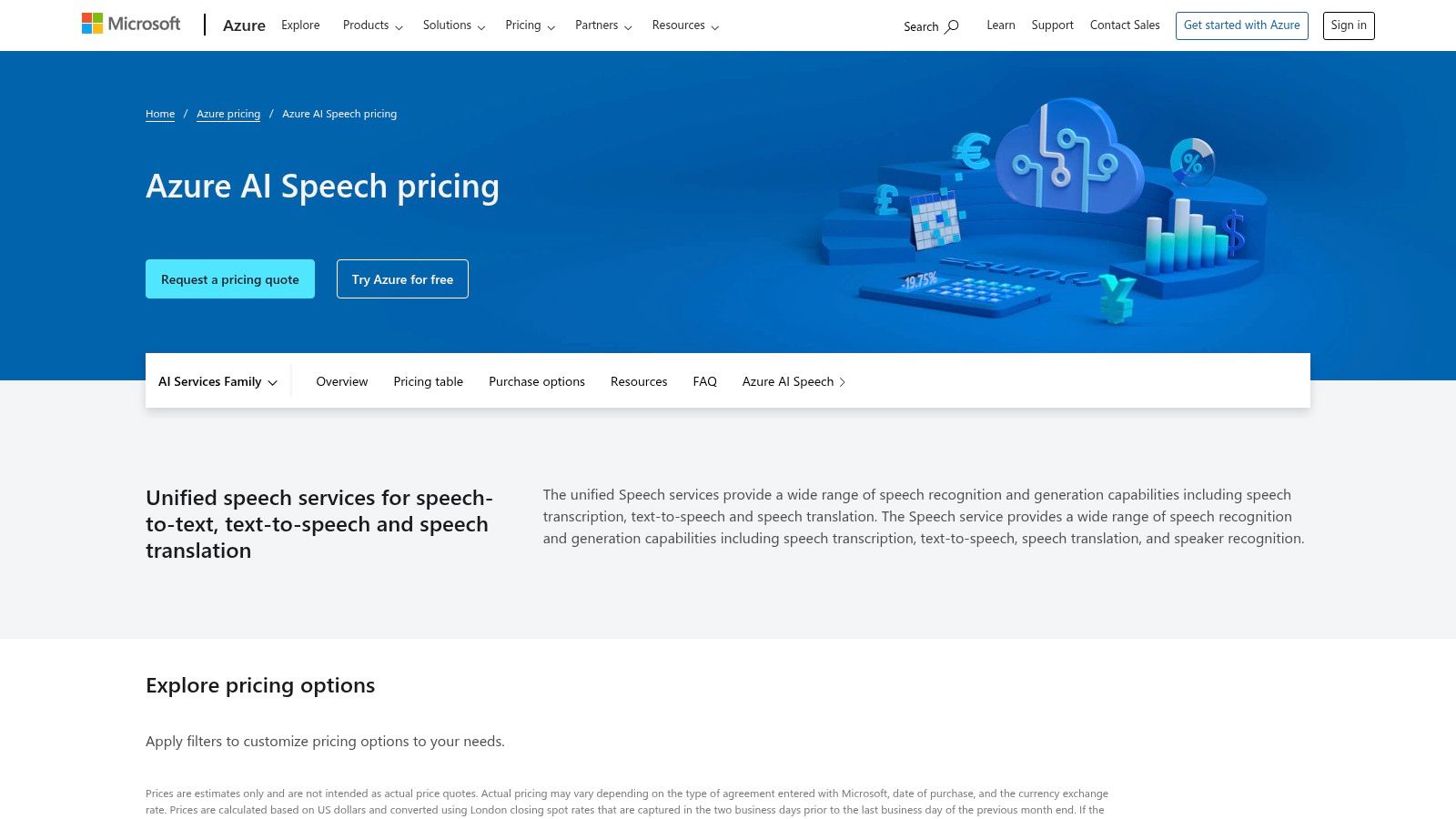 Microsoft Azure AI Speech platform interface showing custom voice creation and deployment options.