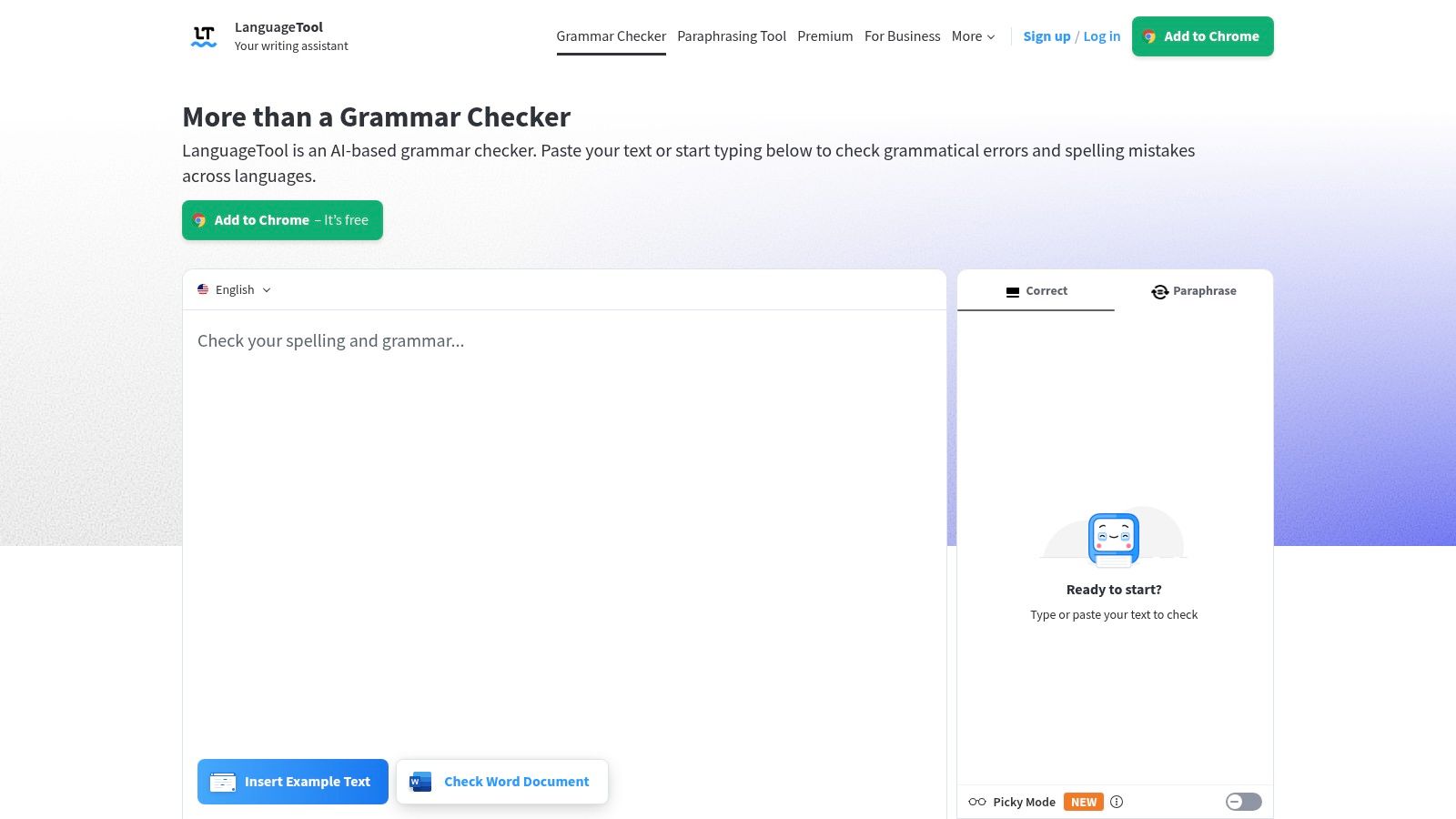 The LanguageTool editor showing grammar and style suggestions on a piece of text.