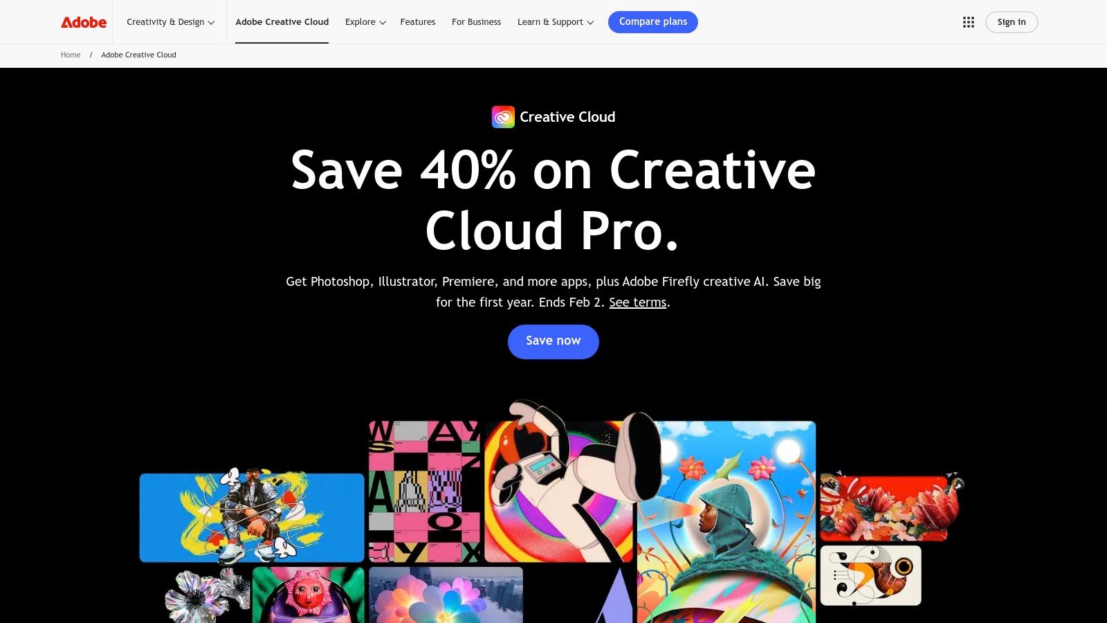 Adobe Creative Cloud's suite of applications, including Premiere Pro and After Effects, showcasing its professional video editing interface.