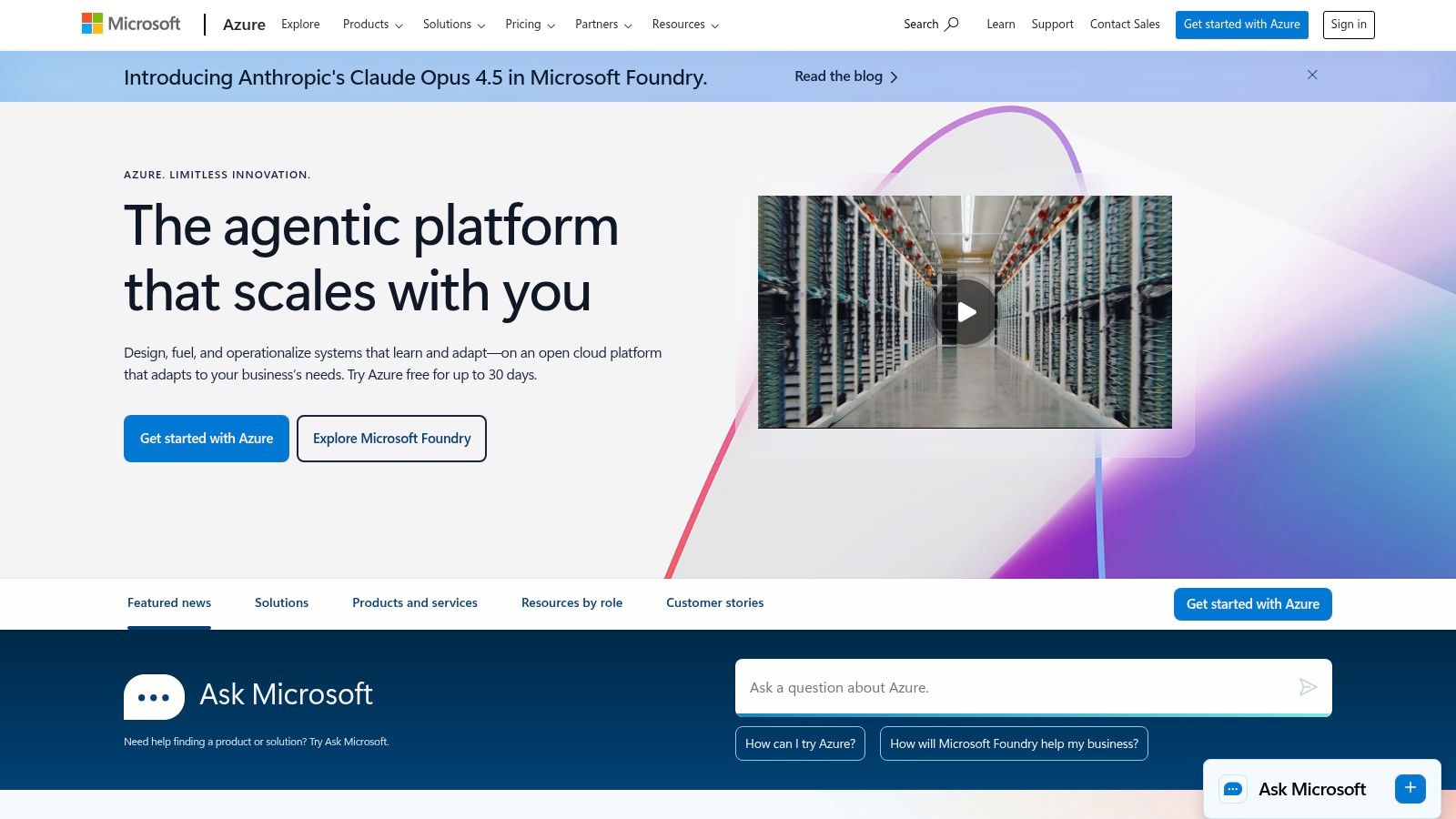 The Microsoft Azure AI Studio dashboard, showing various tools and models for building AI applications.