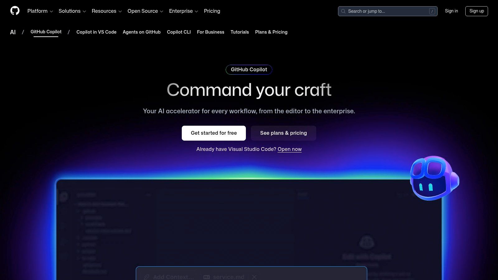 The GitHub Copilot chat interface is shown inside the VS Code IDE, answering a developer's question about a code snippet.