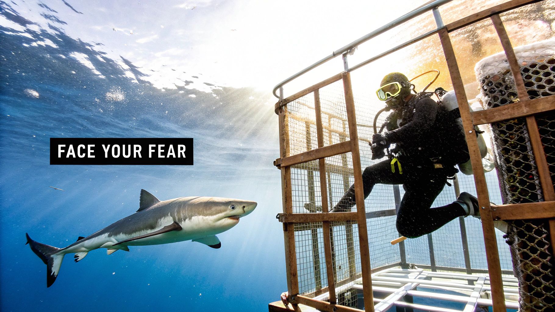 Swimming with Great White Sharks