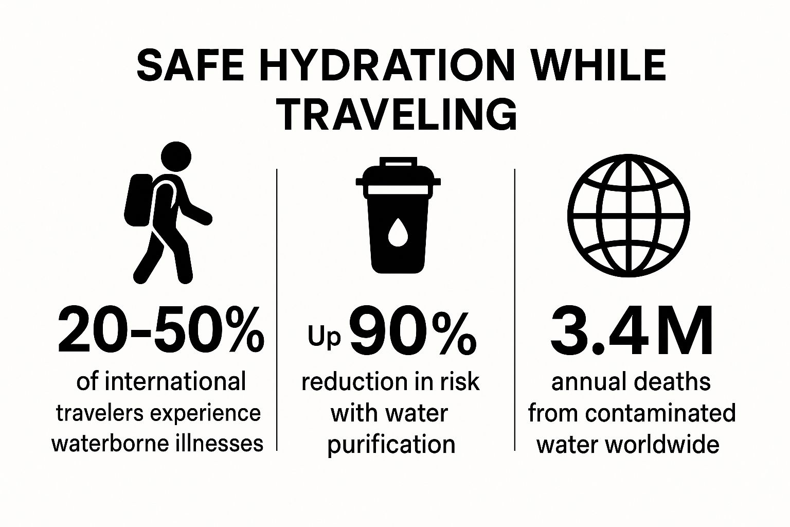 Infographic showing key data about Stay Hydrated with Safe Water Sources