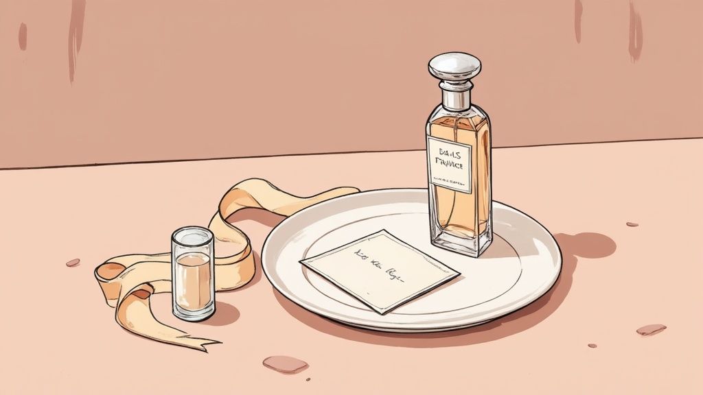 A personalized ladies perfume gift set with engraving