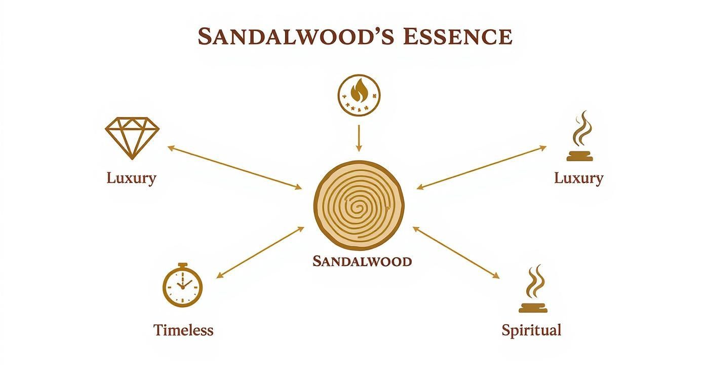 Infographic about sandalwood scent perfume