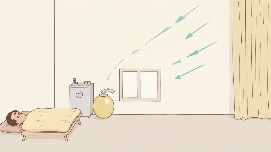 Bakhoor safety setup with open window and air purifier
