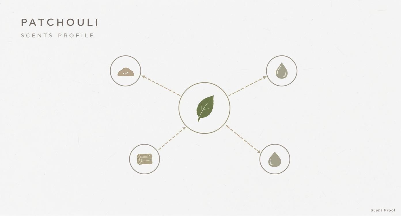 Infographic about patchouli oil perfume