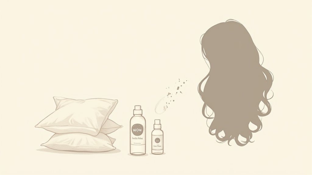 A bottle of Body & Linen Mist on a luxurious background.